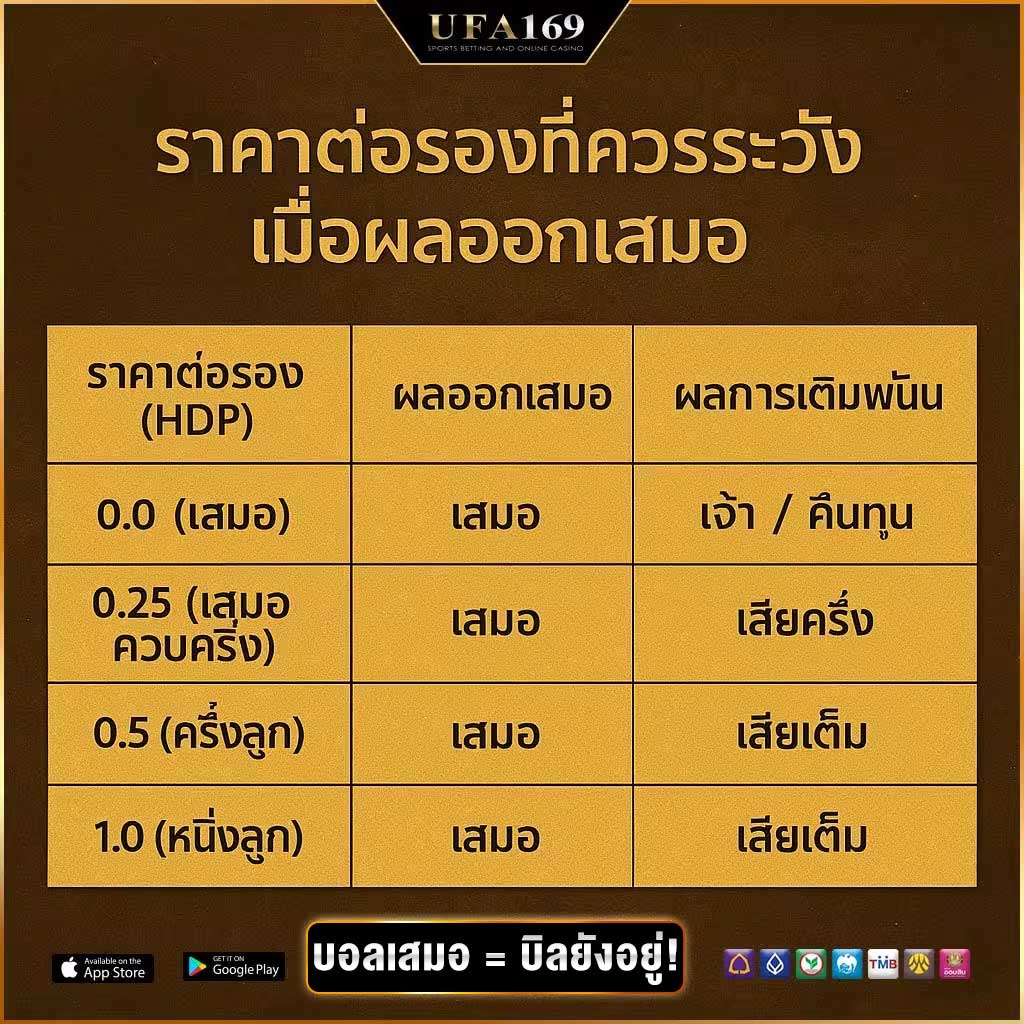 Odds to watch out for when the result is a draw